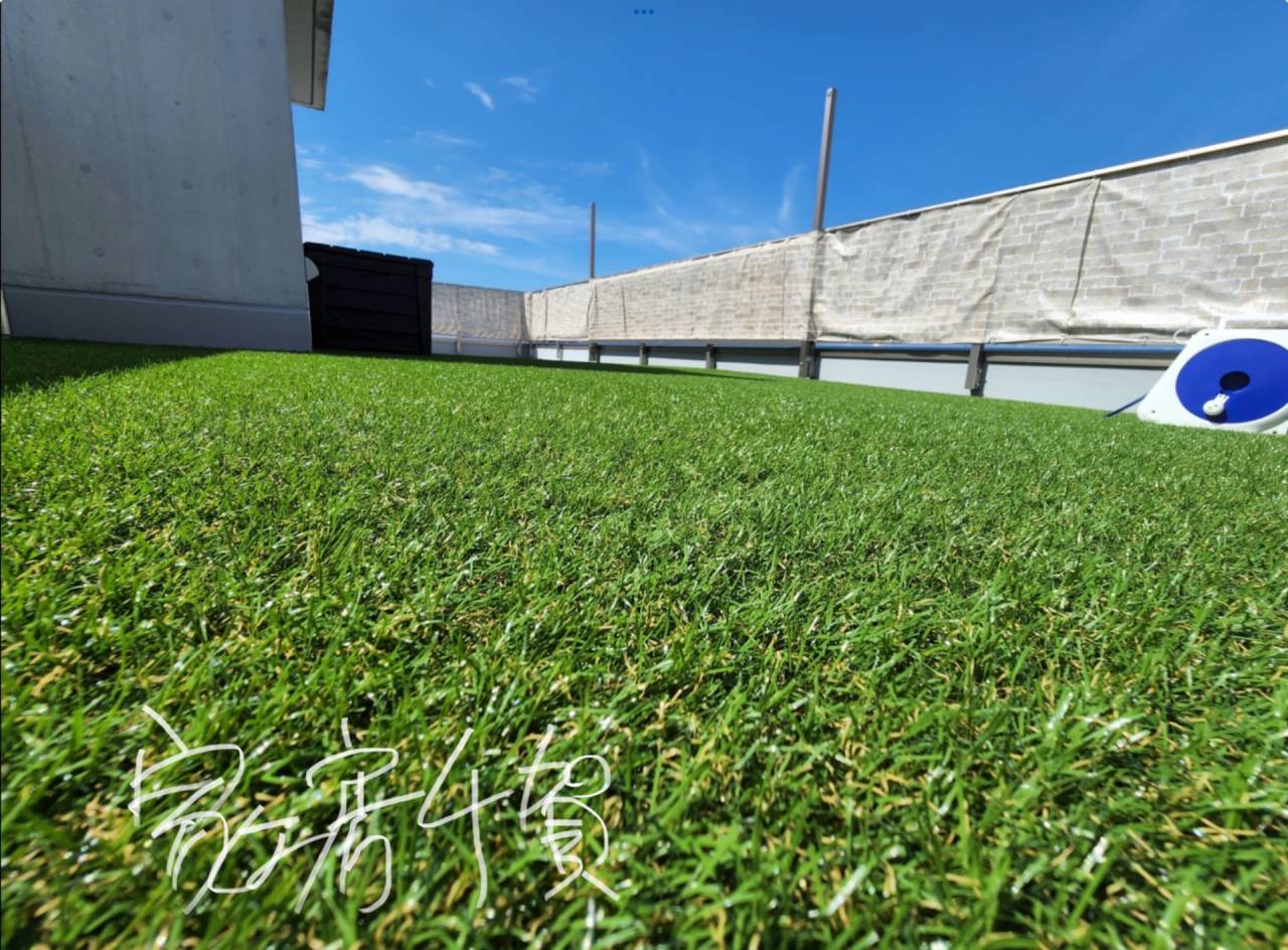 施工事例　人工芝のある外構　新築外構＋屋上改修リフォーム