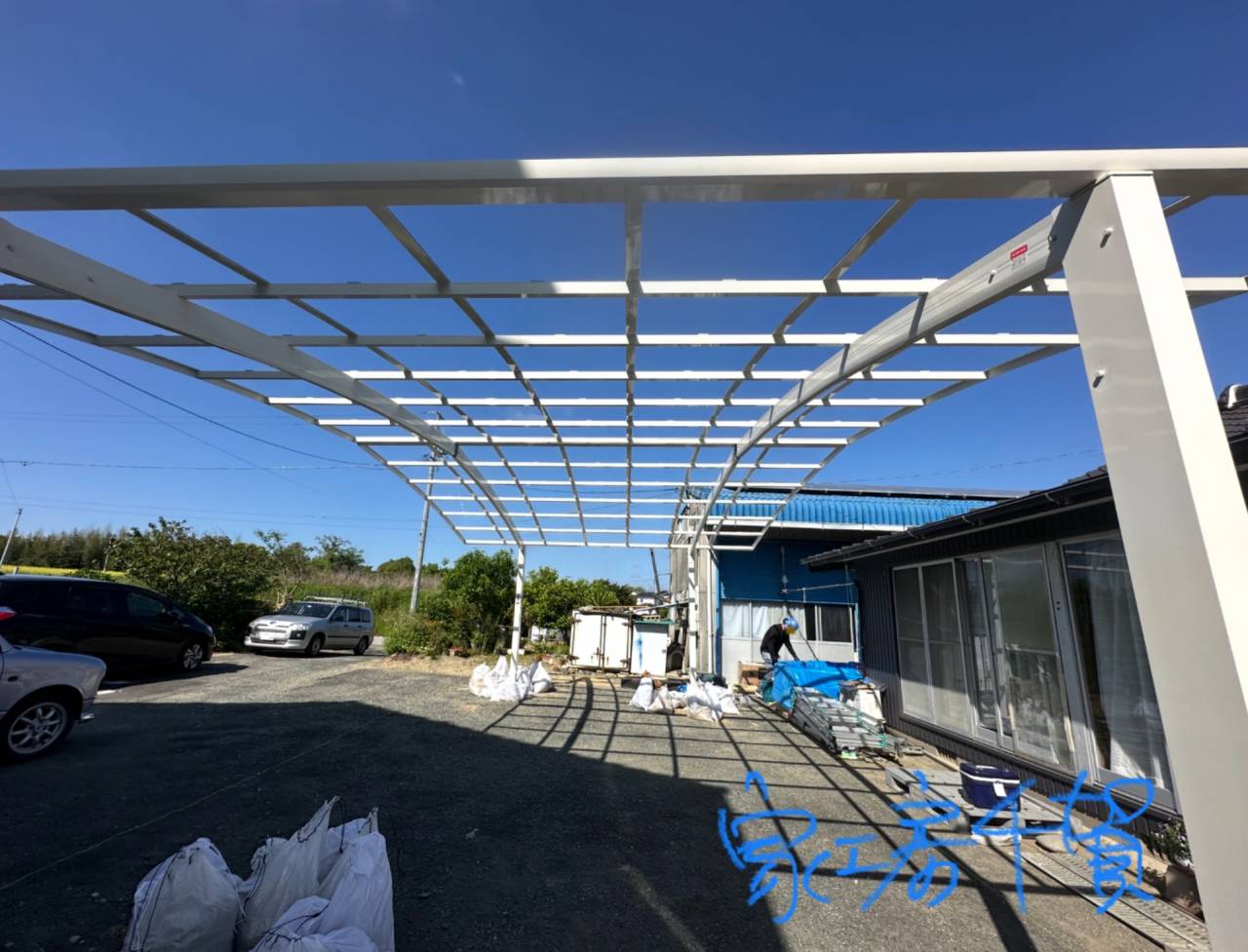 施工事例　3台用カーポート新設工事