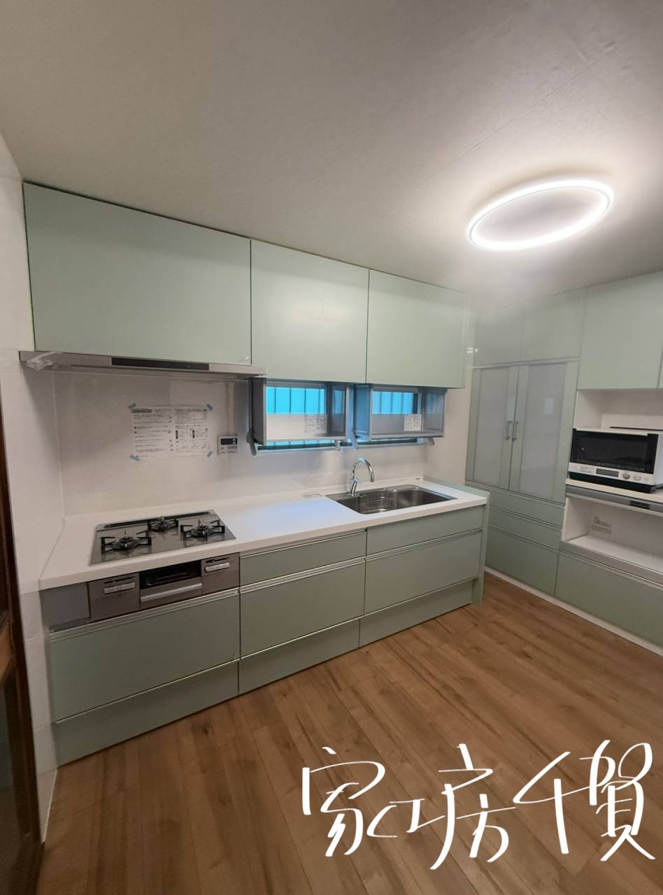 施工事例　システムキッチン改装リフォーム　ハンドムーブ取付